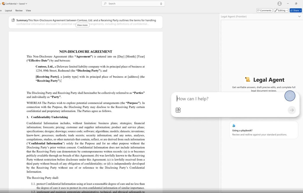 Microsoft launches Legal Agent in Word for legal work